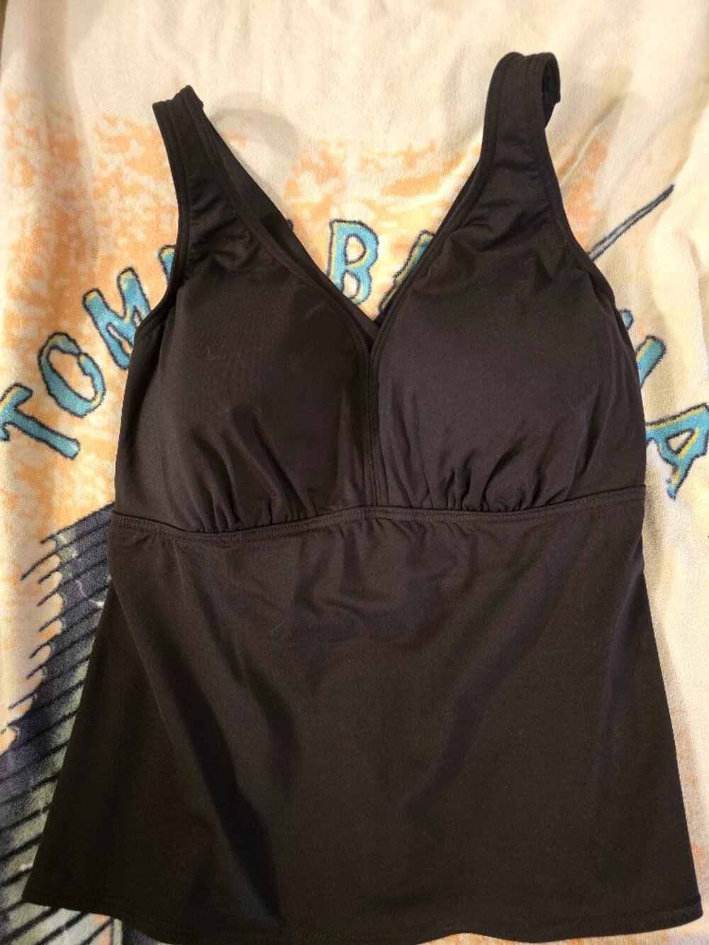 Black Swim Top, Straps Criss-Cross Back